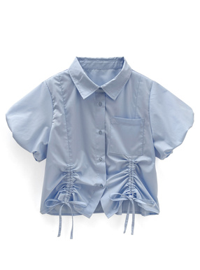 ドロストリボンバルーンスリーブシャツ