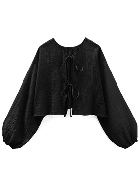 前後2Wayシフォンリボンカーディガン