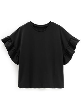 フリルショルダーTシャツ