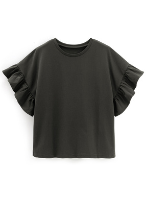 フリルショルダーTシャツ