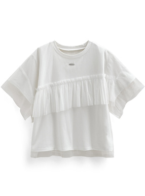 チュールフリルTシャツ
