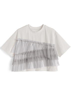 フリルチュールティアードTシャツ