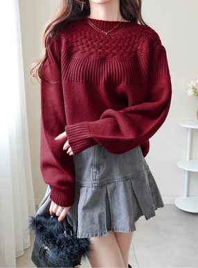 求心編みニットトップス