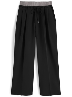 ウエストシャーリングドロストワイドパンツ