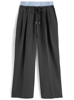 ウエストシャーリングドロストワイドパンツ