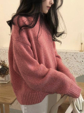 ウォッシャブルベーシックニットトップス