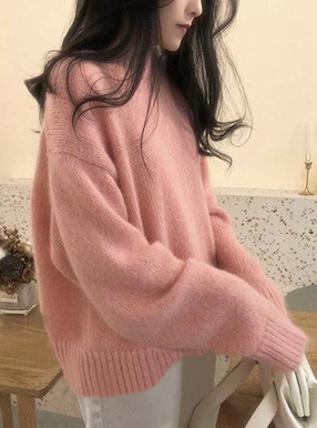 ウォッシャブルベーシックニットトップス