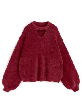 カットアウトシャギーニットトップス