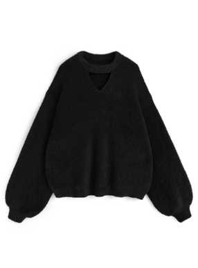 カットアウトシャギーニットトップス