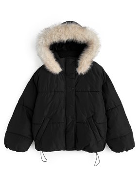 ファーフードダウンジャケット