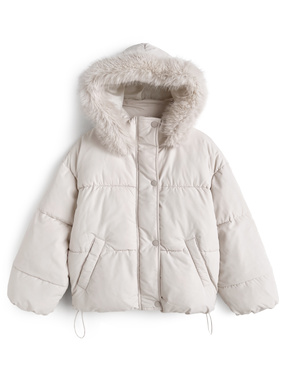 ファーフードダウンジャケット