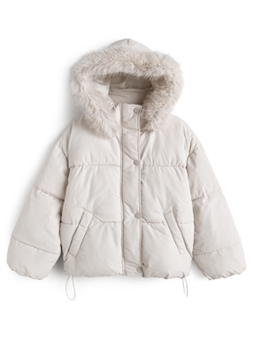 ファーフードダウンジャケット