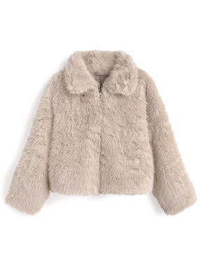 スタンドネックフォックス風ファーブルゾン