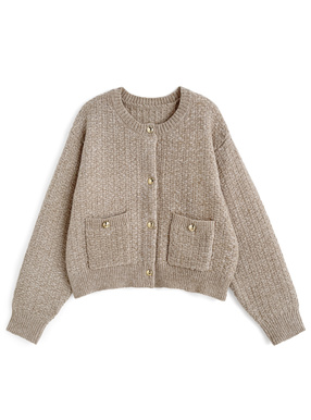 ゴールドボタンニットカーディガン