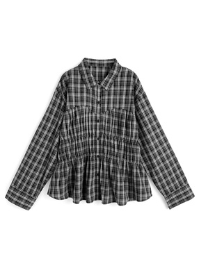 タータンチェック柄シャーリングシャツ