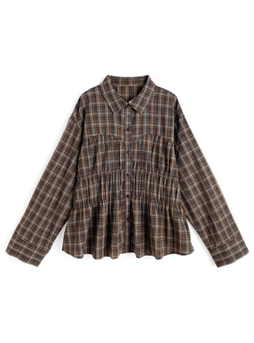 タータンチェック柄シャーリングシャツ