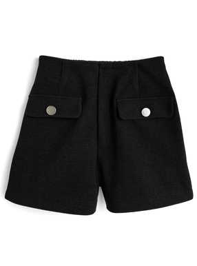 ゴールドボタンフラップショートパンツ