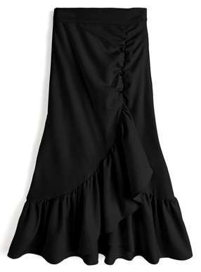 アシンメトリーヘムギャザースカート