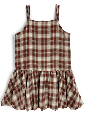 チェック柄バルーンキャミソールチュニック