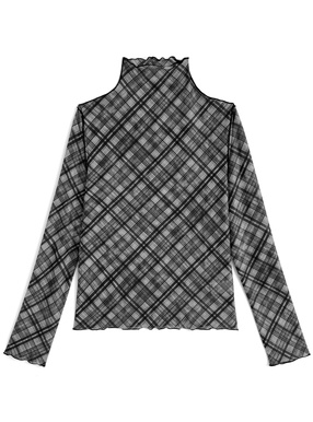 チェック柄シアートップス