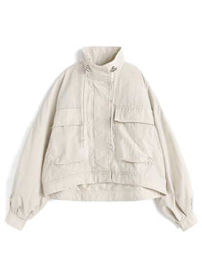 スタンドカラービッグポケットナイロンブルゾン