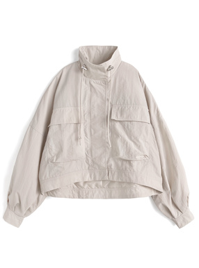 スタンドカラービッグポケットナイロンブルゾン
