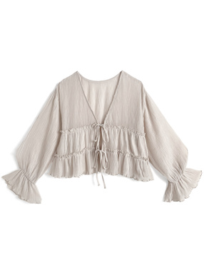 前後2Wayダブルリボンカーディガン