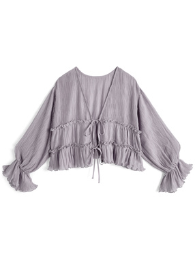 前後2Wayダブルリボンカーディガン