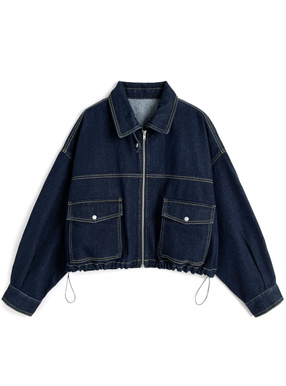 襟2Wayデニムブルゾン