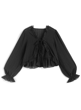 シアーフリルボレロ×ペプラムキャミソールアンサンブル