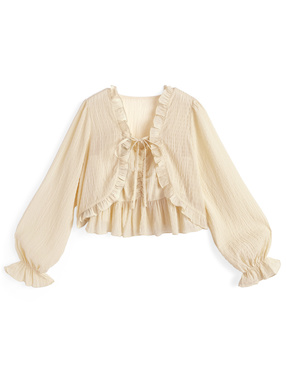 シアーフリルボレロ×ペプラムキャミソールアンサンブル