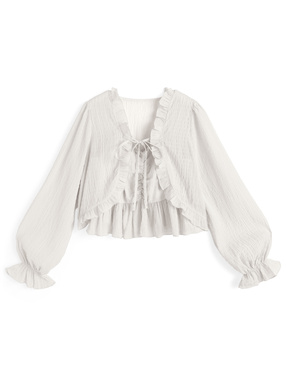 シアーフリルボレロ×ペプラムキャミソールアンサンブル