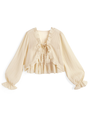 シアーフリルボレロ×ペプラムキャミソールアンサンブル