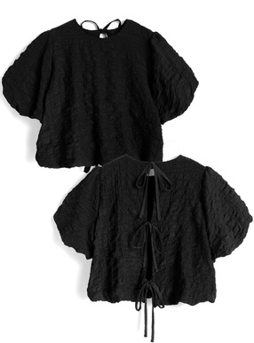 バックオープンリボンバルーントップス