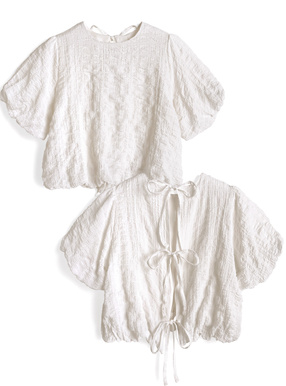 バックオープンリボンバルーントップス