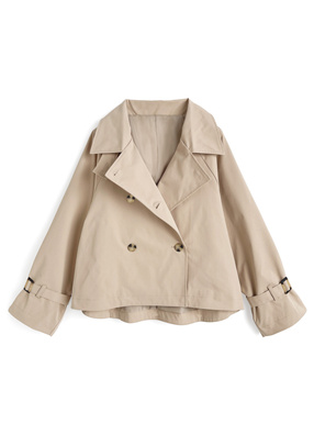 襟2Wayショート丈トレンチコート