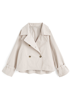 襟2Wayショート丈トレンチコート