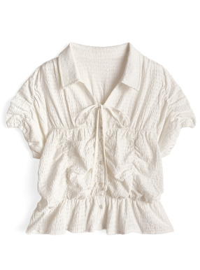 スキッパーギャザーブラウス