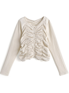 ショート丈ギャザートップス