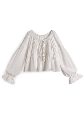 リボンギャザーカーディガン