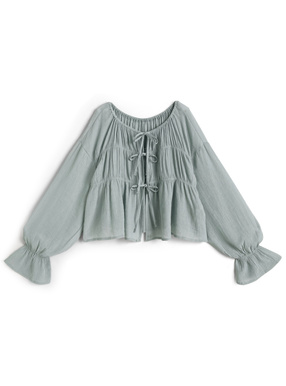 リボンギャザーカーディガン