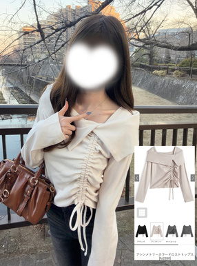 アシンメトリーカラードロストトップス