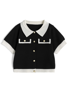 配色ニットカーディガン