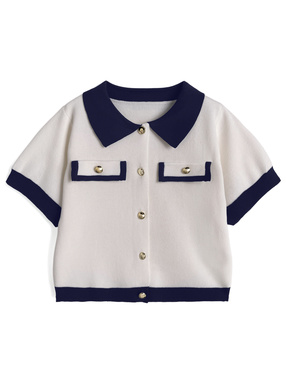 配色ニットカーディガン