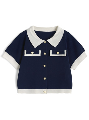 配色ニットカーディガン