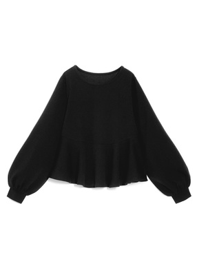 ボリュームスリーブペプラムブラウス