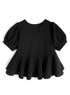 パフスリーブダブルペプラムブラウス