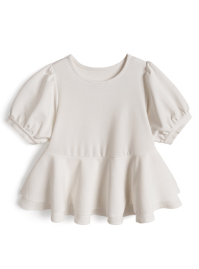 パフスリーブダブルペプラムブラウス