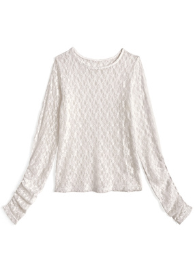 レースギャザートップス