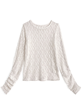 レースギャザートップス